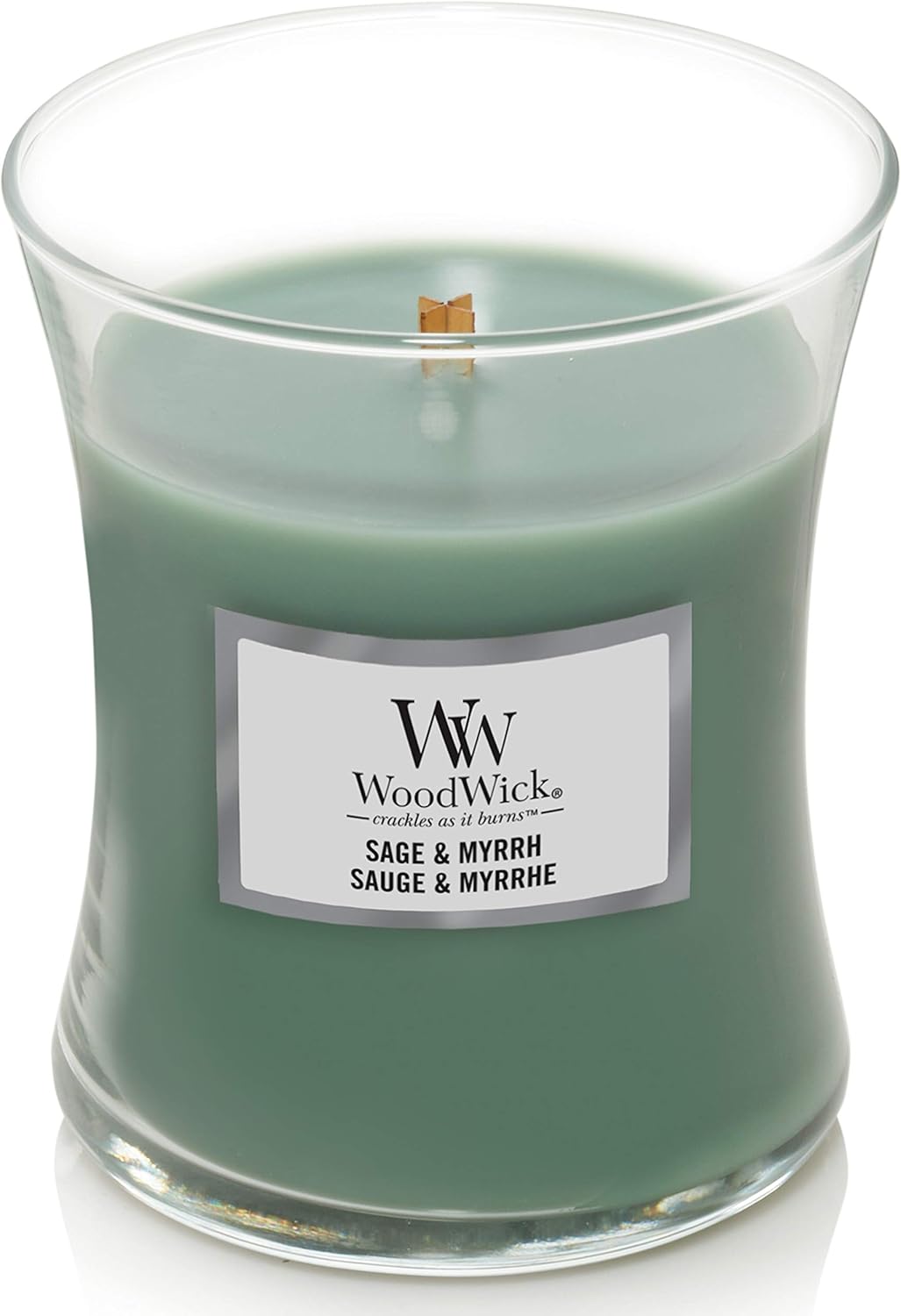 WoodWick Medium Hourglass Scented Candle with Crackling Wick Sage and