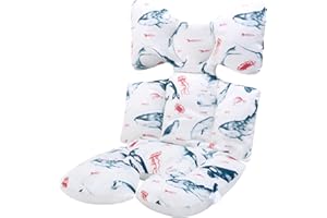 LAT LEE AND TOWN Baby Seat Pad Liner for Stroller–Soft and Breathable，3D Air Mesh Cotton Universal Baby Stroller Cushion (Ocean World)