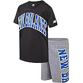 New Balance Active Boys Short Sets - 2 Piece Short Sleeve Workout T Shirt and Fleece Kids Shorts Boys Athletic Sets (8-12)