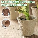 Aileem 40pk Round Fibre Seedling Pots 8cm Biodegradable Plant Starter Tray Kit view 6