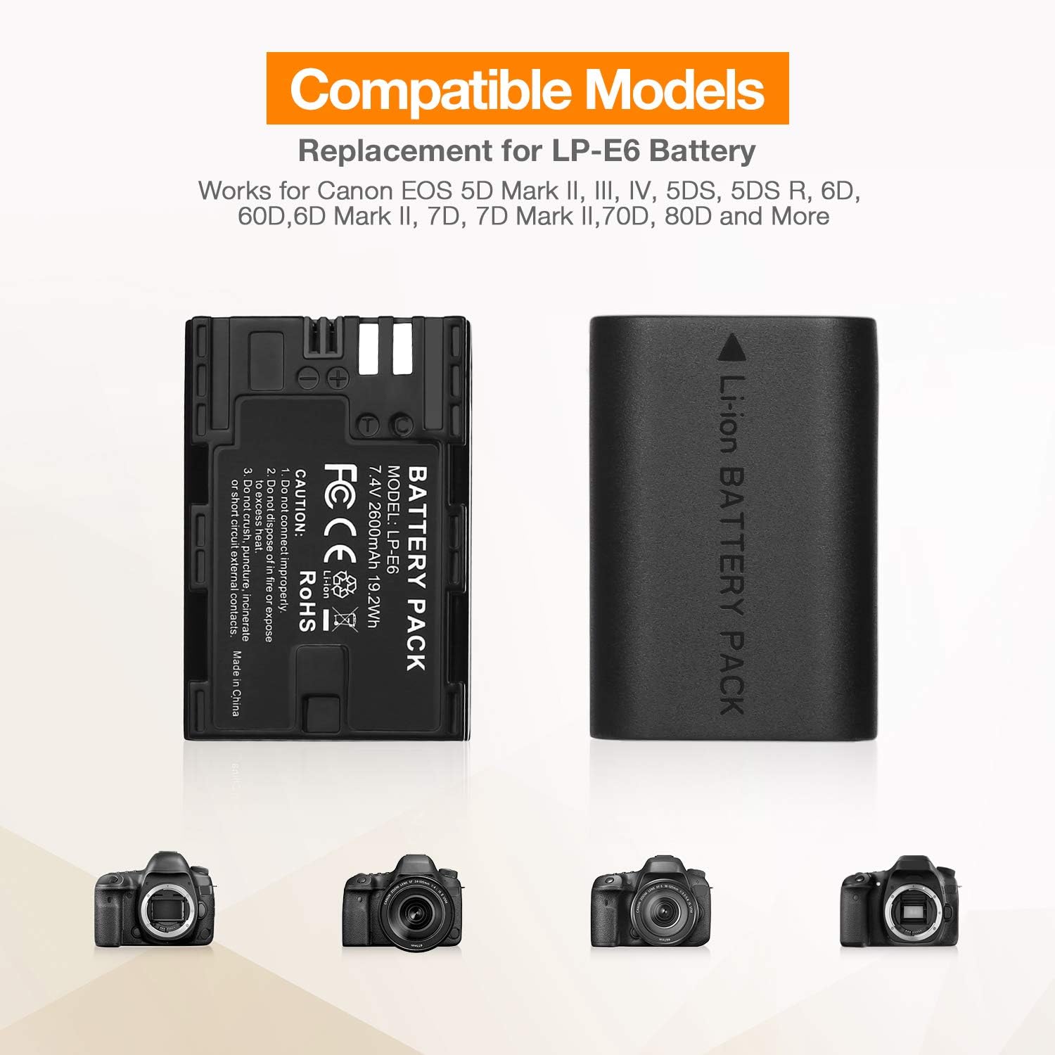 LP-E6 LP E6N Replacement Camera Batteries and Rapid Dual Charger Set for Canon EOS 5D Mark II, III, IV, 5DS, 5DS R, 6D, 60D,6D Mark II, 7D, 7D Mark II,70D, 80D: Home Audio & Theater