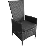 Amazon.de: KMH®, Polyrattan Hochlehner "Tjorben" schwarz ...