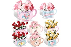 ABILITH 8 Pcs Tea Party Decorations Centerpiece Birthday Mothers Day Floral Teapot Centerpiece for Floral, Boba Tea Party Decorations For Little Girls And Adults (Flower-teapot)
