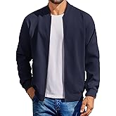 COOFANDY Men's Cotton Bomber Jacket Lightweight Flight Jackets Casual Softshell Varisty Jacket