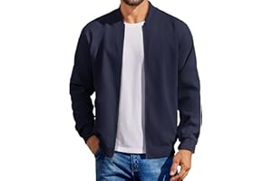 COOFANDY Men's Cotton Bomber Jacket Lightweight Flight Jackets Casual Softshell Varisty Jacket