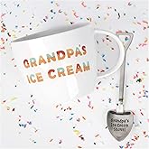 Josephine on Caffeine Gifts for Grandpa – Grandpa’s Ice Cream Bowl and Engraved Spoon Grandpa’s Ice Cream Shovel – Ideal Father’s Day Gift, Christmas Gift or Birthday Gift (Grandpa)