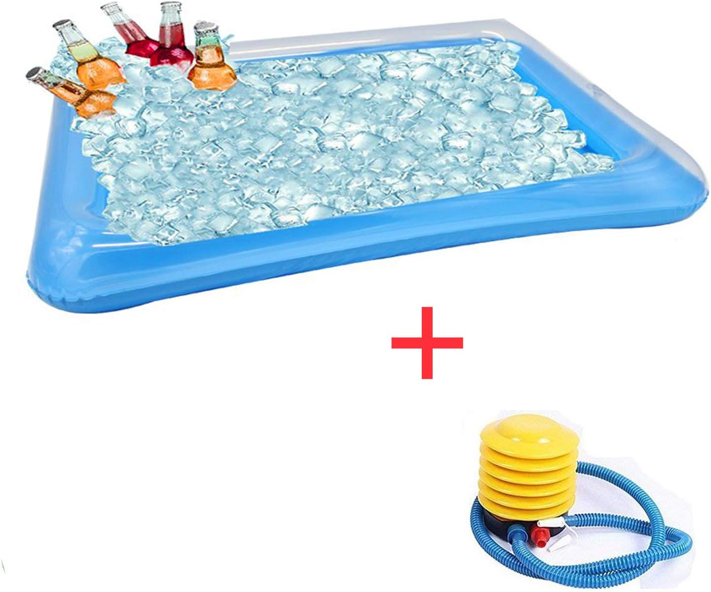 kungfu Mall 1PC Inflatable Serving Bar Drink Tray Party Salad Bar Ice Buckets Food Cooler Holder BBQ Picnic Pool + 1PC Air Pump