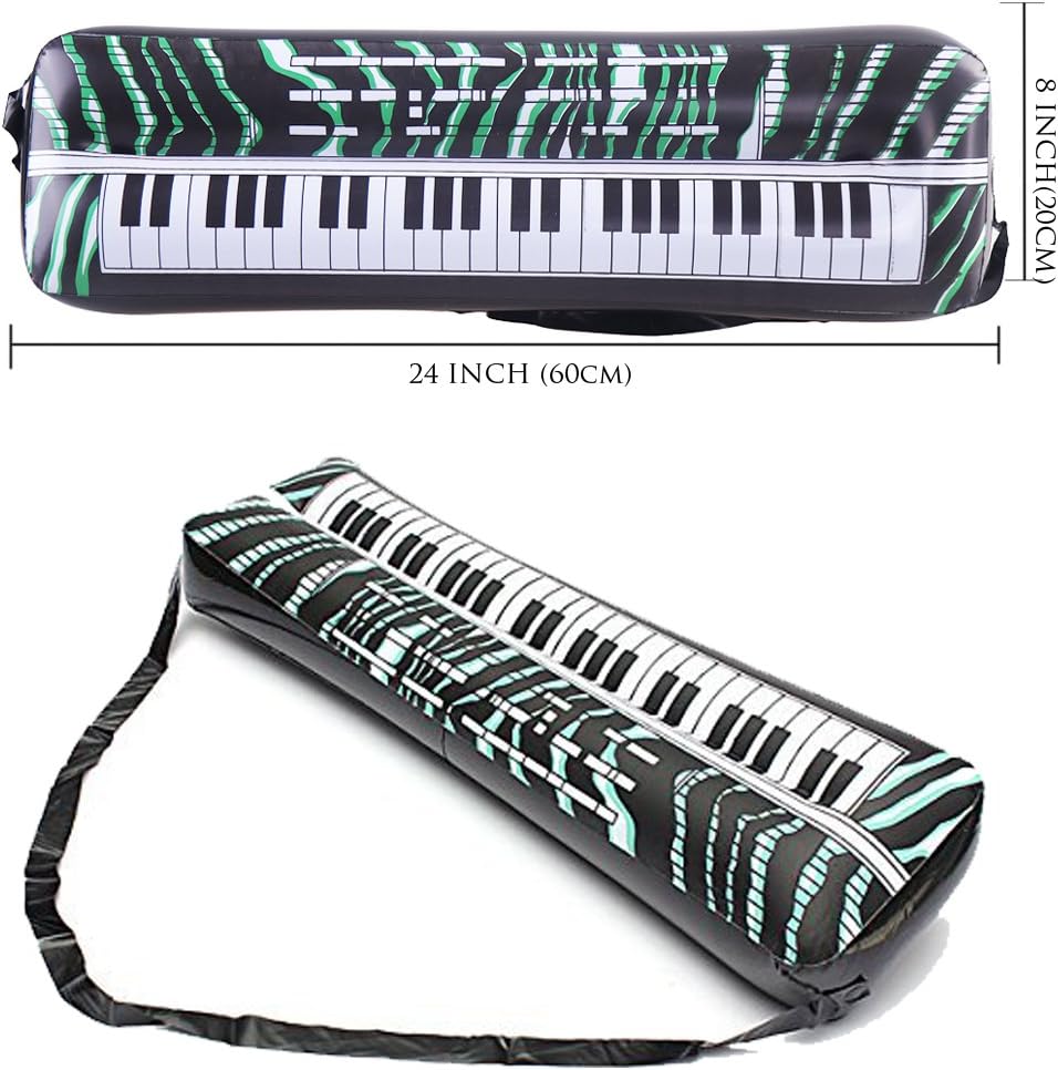 Inflatable Rock Star Toy Set - 18 Pack Inflatable Party Props - 4 Inflatable Guitar, 6 Microphones, 6 Shutter Shading Glasses, 1 Saxophone and 1 Inflatable Keyboard Piano Inflatable Rock toys: Toys & Games