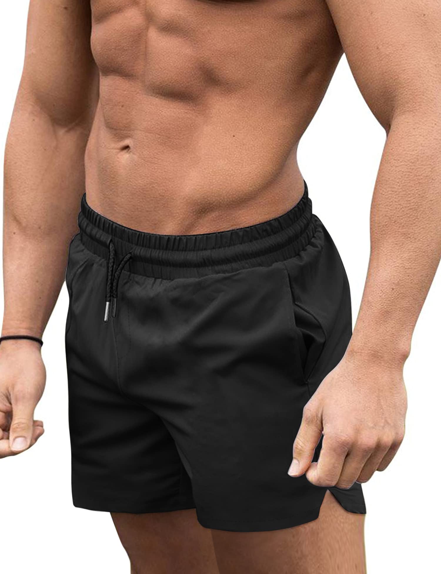 Photo 1 of ***diferent color***similar item*** COOFANDY Men Bathing Suit Swimwear Square Leg Chubbies Sexy Elastic Board Short A Black