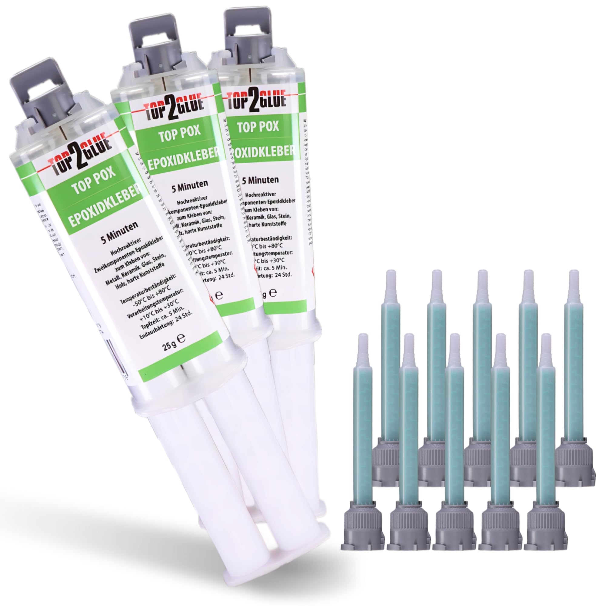 2 Komponenten Kleber extra stark 75g + 10 Düsen - 2K Epoxy Kleber - Epoxidharz mit Härter transparent - Epoxidharz - Alleskleber Kunststoff,Metall, Glas, Stein, Beton, Holz