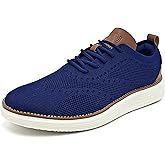 YCMM Mens Casual Dress Shoes Comfortable Breathable Mesh Oxford Business Office Walking Lightweight Tennis Sneakers Blue Size 9