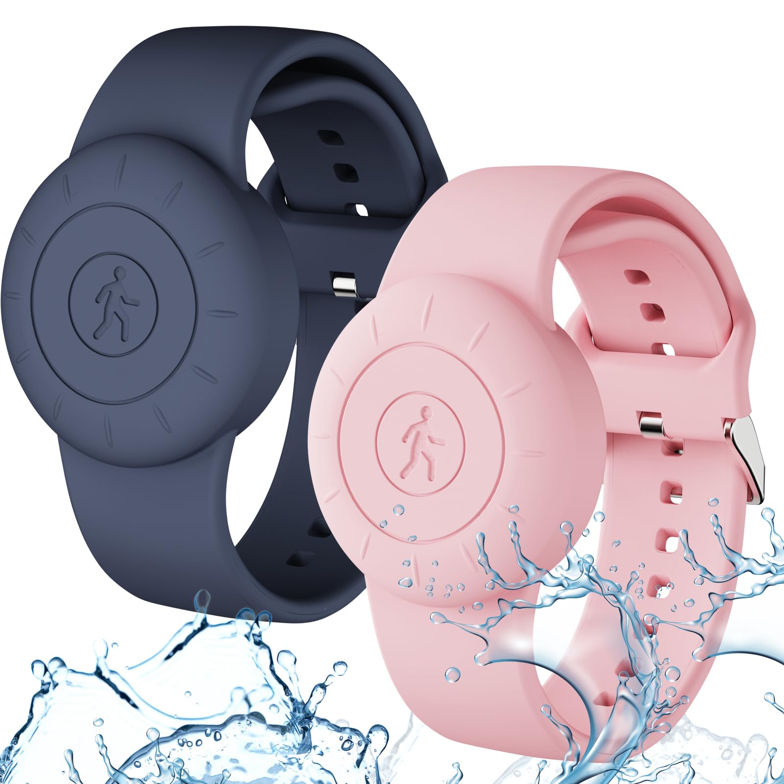 Photo 1 of [2Pack] Waterproof AirTag?Bracelet?for Kids Soft Silicone Hidden Air tag Wristband- Lightweight GPS Tracker Holder for Apple AirTag Full Body Protective Watch Band for Child