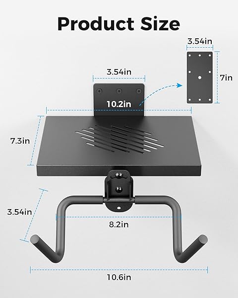 JIVAJOT BIKE WALL MOUNT, BIKE RACK GARAGE HANGER, BIKE HANGING SHELF, STORE YOUR HELMET AND BIKE, FOR GARAGE AND HOME, 2 PACK