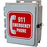 Outdoor Emergency Phone - 911 Only Emergency Land Line Phone System - Weatherproof Call Box