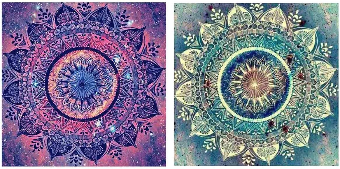 Mandala 5D Diamond Painting Art Kits for Adults,Painting Cross Stitch Kits,Full Drill Crystal Rhinestone Embroidery Pictures Arts Craft for Home Wall Decor Gift (purple green)