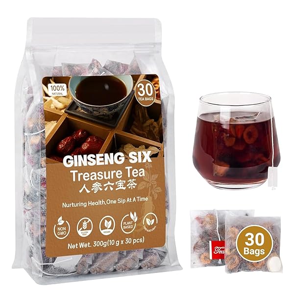 GINSENG SIX TREASURE TEA, KIDNEY TEA FORMULA GINSENG...