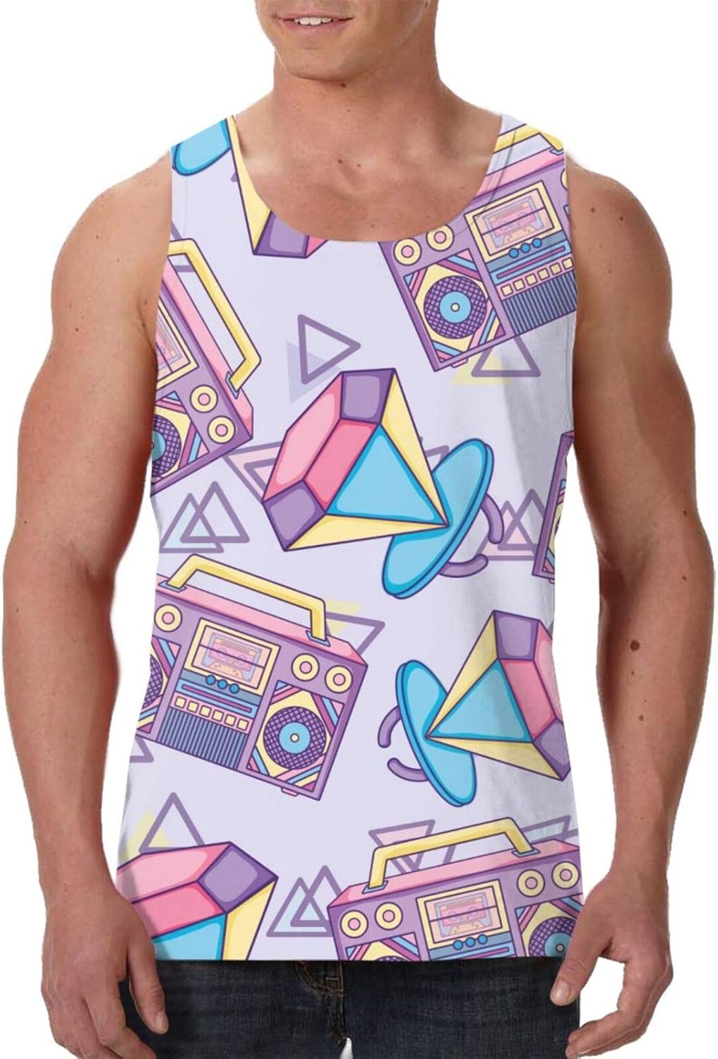 Men�s Pop Art Graphic Shirts Workout Gym Tank Top