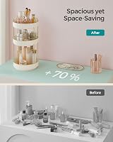 SONGMICS Makeup Organiser Rotating 3-Tier Round JKA011W01 Cloud White view 7