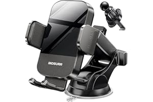 Phone Holder Car, Mosurr Car Phone Holder Mount, 360° Cell Phone Holder Car Mount Car Gifts Fits for iPhone 16 15 14 Mini Pro