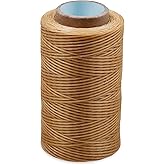 284 Yards Waxed Thread, 210D Heavy Duty Flat Wax Thread for Leather Sewing, Bookbinding/Shoe Repairing/Leather Projects