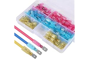 100PCS Heat Shrink Spade Connectors 22-10 AWG Electrical Wire Connectors Female and Male Terminals Insulated Quick Disconnect