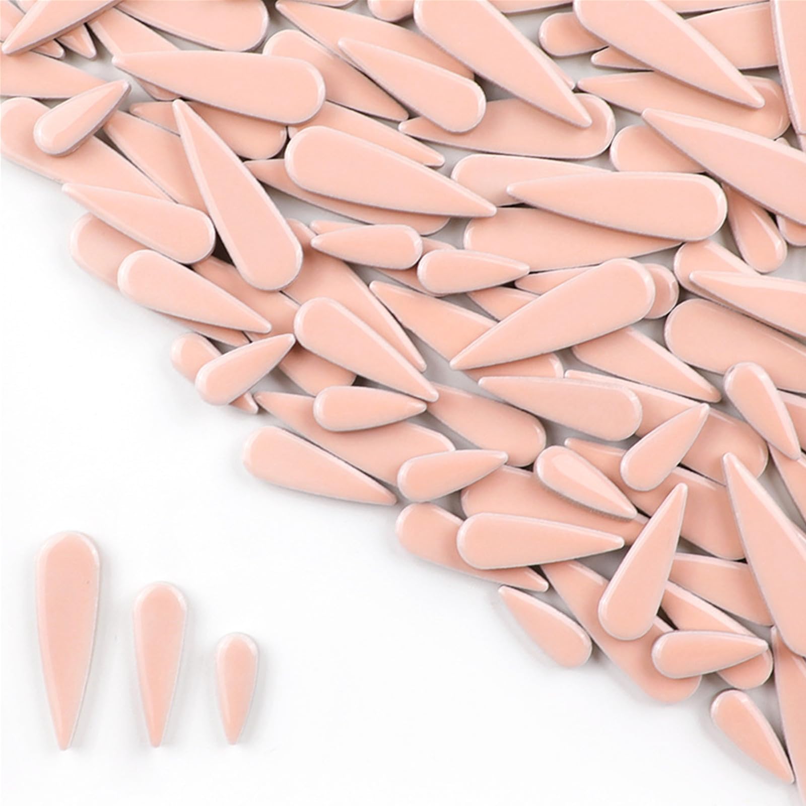 500g Water Drop Petal Leaves Ceramic Mosaic Tiles for DIY Crafts,Teardrop Shaped Ceramic Mosaic Pieces for Photo Frames,Cups,Flower Pots,Fish Tank,Vases,Make Stepping Stones (Pink)