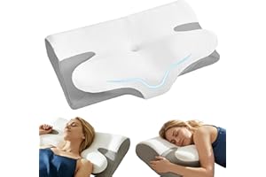 Citrusito Ergonomic Cervical Memory Foam Pillow for Neck Pain Relief, Adjustable Contour Pillow with Hollow Center & Cooling Cover