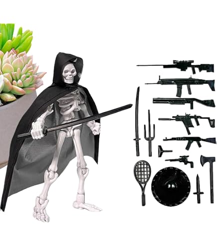 Figurine Squelette Articulée à 360° - Kit à Assembler, 13 Cm, Avec Armes - Pour Décoration, Jeu Ou Collection - 2