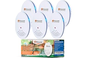 EHOUSE BH-1, Ultrasonic Pest Repeller - Electronic & Ultrasound, Indoor Plug-in Repellent - Get rid of - Rodents, Mice, Squirrels, Bats, Insects, Bed Bugs, Ants, Fleas, Spiders, Roaches (Blue, 6 Pack)