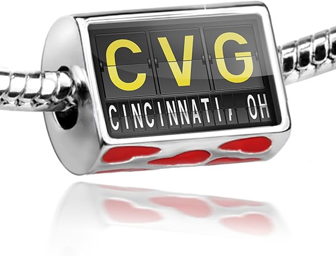 Bead With Hearts Cvg Airport Code For Cincinnati Oh Charm Fit All European B Neonblond Amazon Co Uk Jewellery