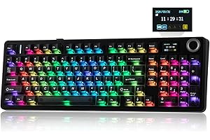 EPOMAKER Aula F99 MAX Wireless Mechanical Keyboard, Smart Screen & Knob, 8000mAh, 2.4Ghz/BT Creamy Keyboard, Pre-Lubed Switch