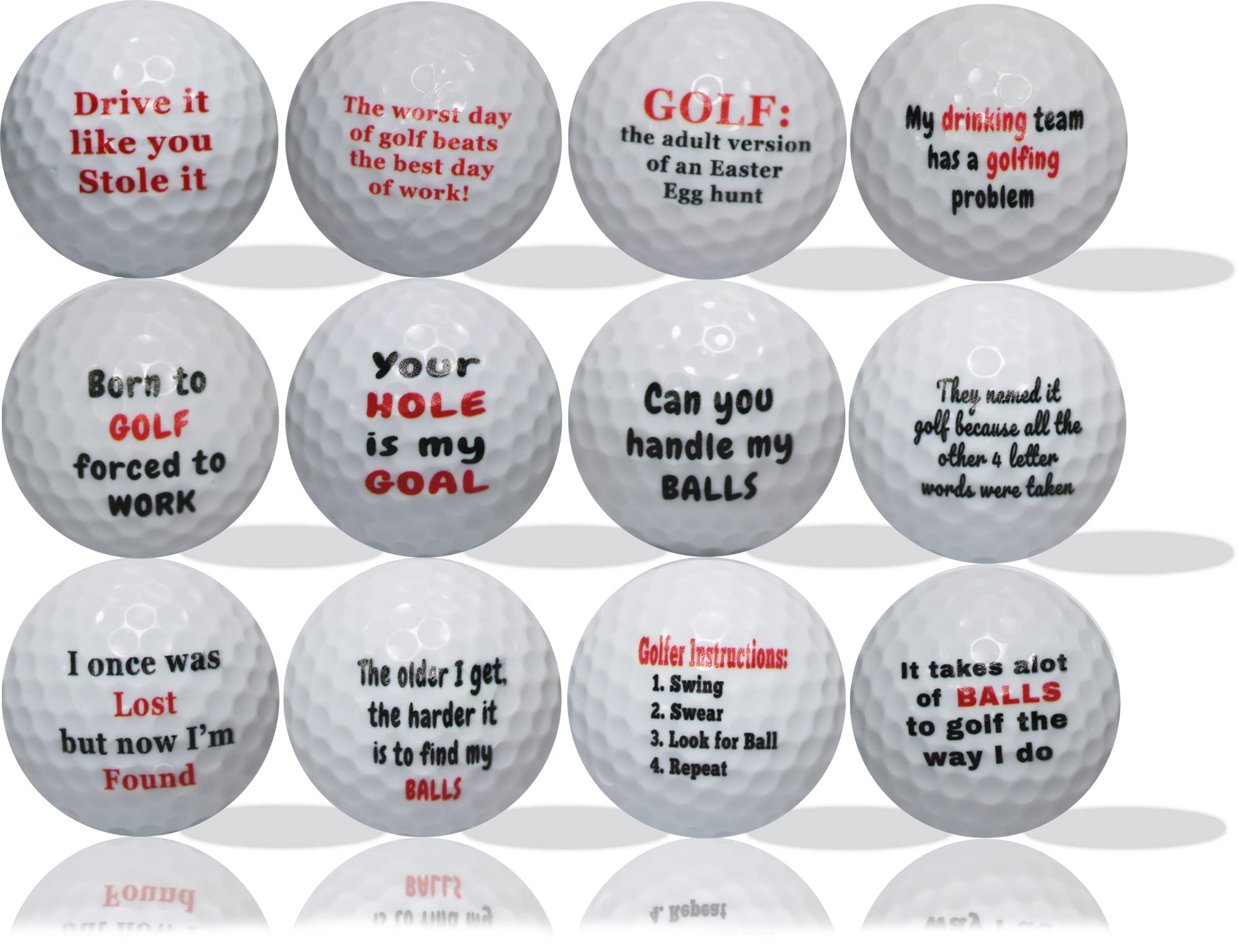 Photo 1 of Golf Humor Golf Balls 12 Pack: Inject Laughter into Your Game with These Playful Golf Balls - Funny Golf Balls