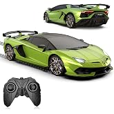 AEROQUEST 1:16 Lamborghini Remote Control Car （Green） | Officially Licensed,Birthday Gift,Toys for ages 3-8,Aventador SVJ Mode,Electric Sport Racing,Hobby RC Cars,100 minutes