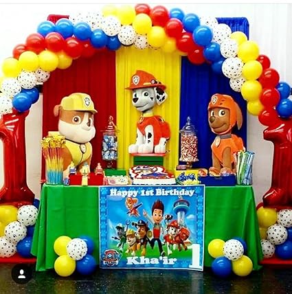 Disa Decorations Birthday Box Paw Patrol Back Drop Banners Red