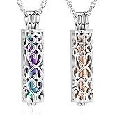 shajwo Cylinder Urn Necklace for Ashes for Women Men Cremation Jewelry Keepsake Memorial Human Pet Ashes Pendant