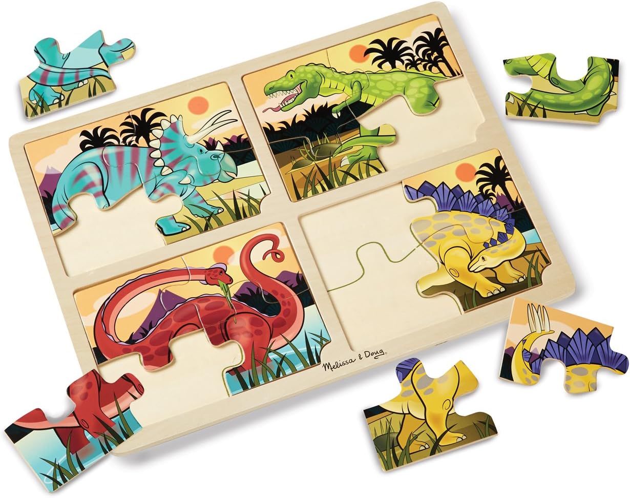 melissa and doug dinosaur puzzle 4 in 1