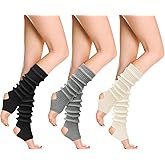 Jspupifip Women Ballet Leg Warmers, 80s Cable Knit Long Legwarmer Extra Soft Leg Warmer for Yoga Ballet Dance