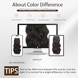 Fine Plus Hair Extensions Clip in 4Pcs Dark Brown 20In Long Wavy Full Head view 9