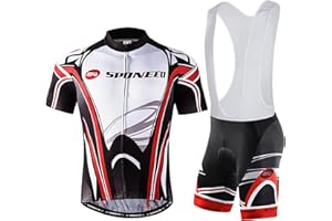 sponeed Men's Cycling Jersey and Bib Short Suit Bicycle Wear Padded Bike Tights