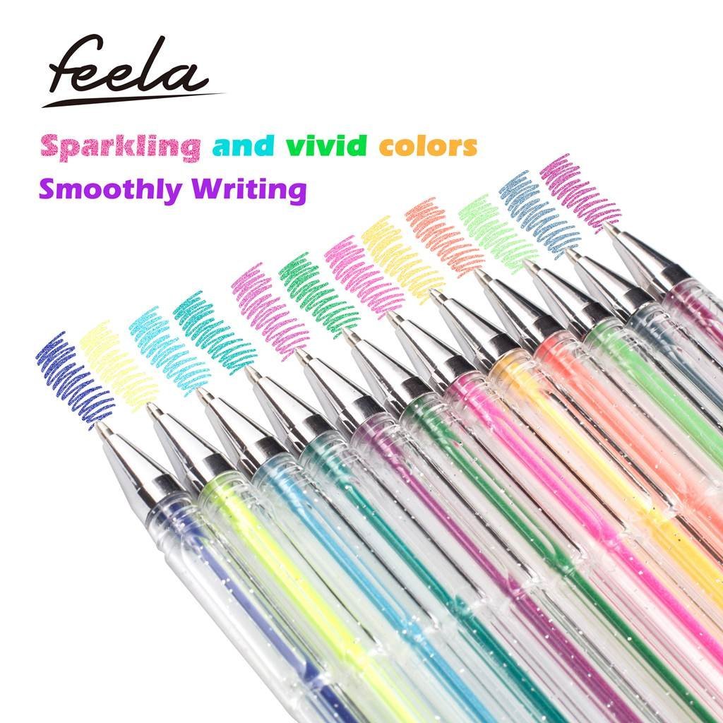 Feela 200 Pack Glitter Gel Pens Set 100 Gel Pen plus 100 Refills for Adult 670534530634 eBay