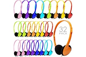 CN-Outlet 32 Pack Kids Headphones Bulk Multi Color for School Classroom Students Children Toddler Boys Girls Teen and Adult