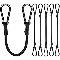 Bungee Cords with Carabiner, 8 Inch Long Heavy Duty