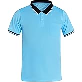 Dxhycc Men's Baseball and Softball Umpire Shirt Short Sleeve Polo Ref Shirt Umpire Jersey Uniform