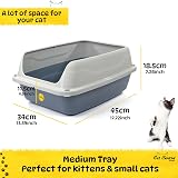 Cat Centre Medium Litter Tray Hooded Dark Grey with Detachable Rim view 3