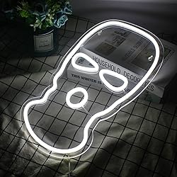 White Mask Neon Sign Face Kini LED Light Up Signs