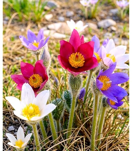 Amazon.com : Prairie Crocus Seeds - Anemone Patens wolfgangiana