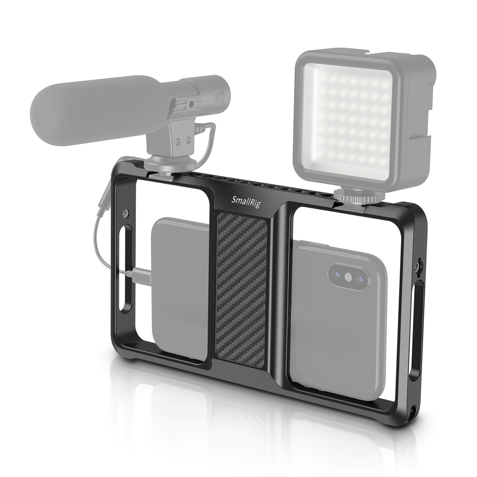 SMALLRIG Universal Smartphone Cage, Smartphone Video Rig, iPhone Video Rig, Aluminum Alloy Filmmaking Rig Case with Cold Shoes, Compatible with iPhone, Samsung and Huawei - CPU2391