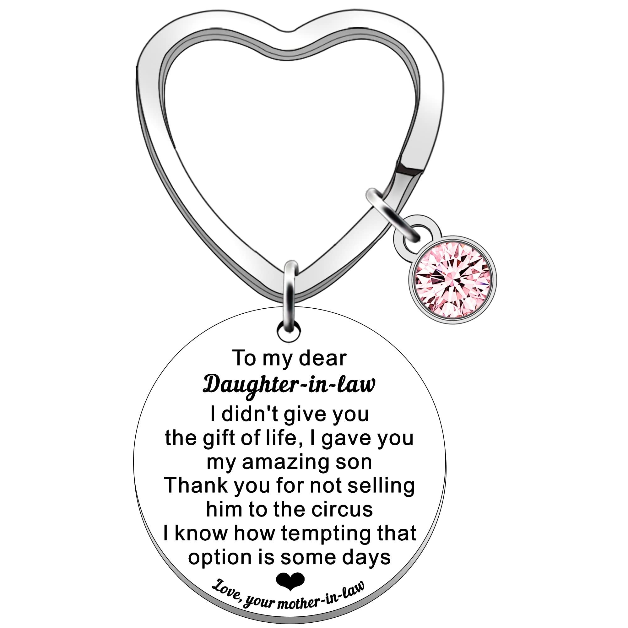 SDOFY Funny Daughter in Law Gifts from Mother in Law Daughter in Law Birthday Christmas Gifts Wedding Gifts Keyring