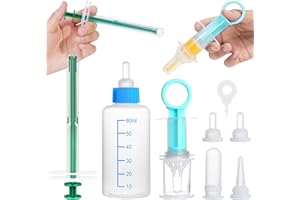 Eomhept Newborn Kitten Puppy Feeding Bottles for Nursing with Replacement Nipples, Pet Liquid Feeding Kit and Dog Pill Dispenser Kit