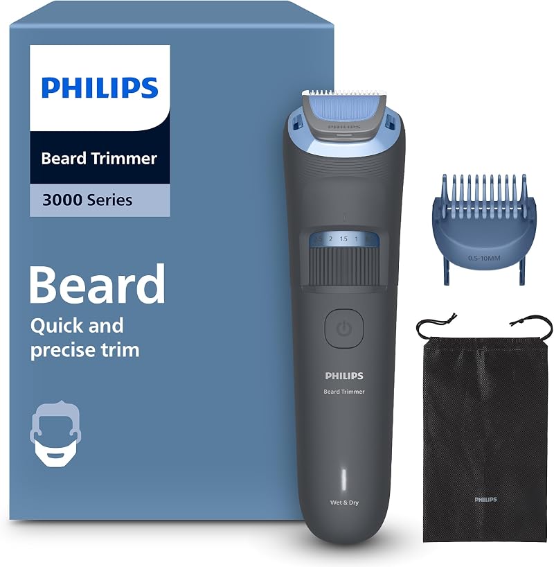 Philips Beard Trimmer 3000 Series BT3619/15 Self-Sharpening Blades 20 Settings